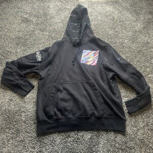 Nike Hoodie Mens L Black‎ Pullover Hooded Pockets Heavyweight Football Logo